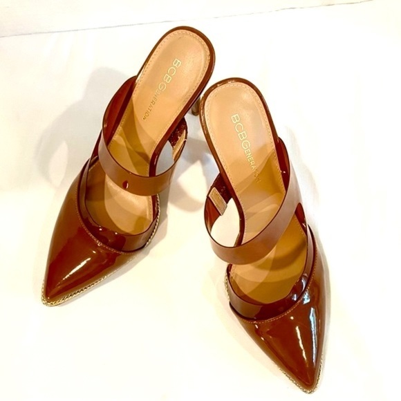 BCBGeneration Brown Heels in Transparent Vinyl Women’s Size 8.5 - Picture 2 of 13